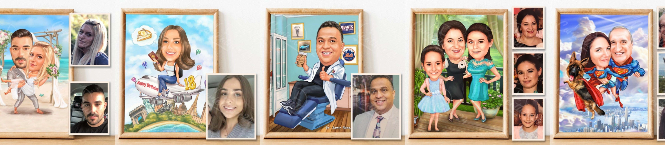 caricatures collage